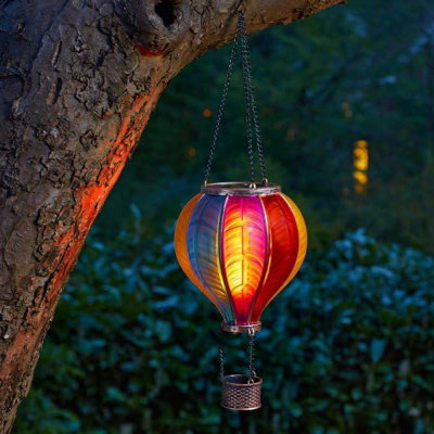 Solar Powered LED Hot Air Balloon Hanging Lantern Decoration