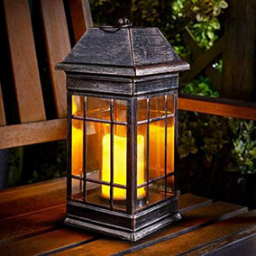 Solar Powered LED Light Garden Ornament Hollow Table Top Lanterns