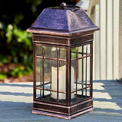 Solar Powered LED Light Garden Ornament Hollow Table Top Lanterns