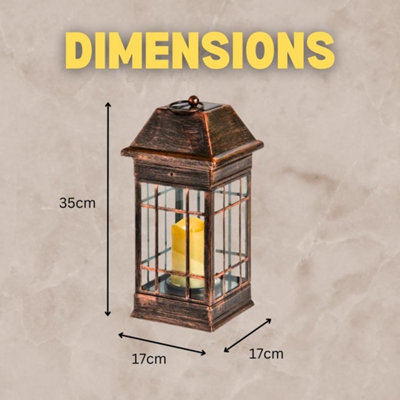 Solar Powered LED Light Garden Ornament Hollow Table Top Lanterns - 3