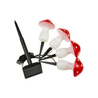Solar Powered LED Mushroom Lights Garden Outdoor 4 Pack