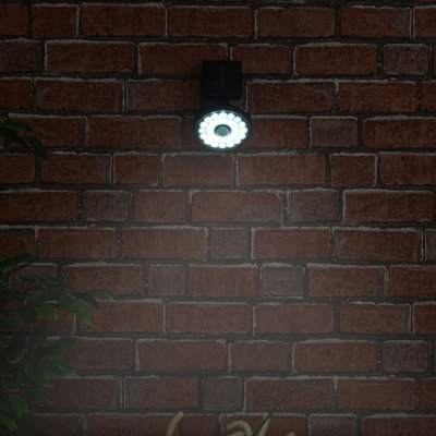 Solar Powered LED PIR Motion Sensor Security Lamp - 1000 Lumen Wall Mounted Outdoor Light with 7m Detection Range & 2 Light Modes