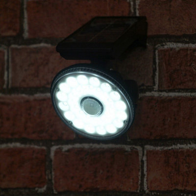 Solar Powered LED PIR Motion Sensor Security Lamp - 1000 Lumen Wall Mounted Outdoor Light with 7m Detection Range & 2 Light Modes