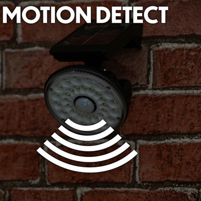 Solar Powered LED PIR Motion Sensor Security Lamp - 1000 Lumen Wall Mounted Outdoor Light with 7m Detection Range & 2 Light Modes