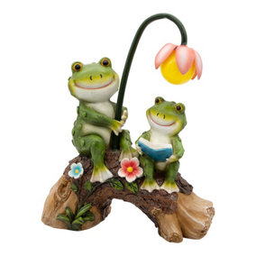 Solar Powered Light-Up Family Of Frogs Garden Ornament