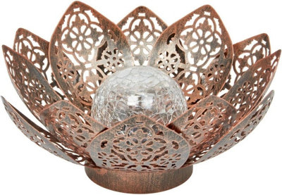 Solar Powered Lotus Flower Silhouette Garden Light - 4