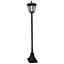 Solar Powered Metro Lamp Post - 20 Lumen Freestanding Black Ambient Outdoor Garden Light - Measures H130 x 18cm Diameter