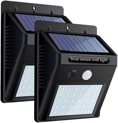Solar Powered Motion Sensor Wall Lights Waterproof, Super Bright, Wireless, (2 Pack)