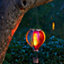 Solar Powered Multicolour Fiesta Flaming Balloon Lantern - Weatherproof Outdoor Garden Hanging Flame Effect LED Light - H45x12.5cm