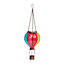 Solar Powered Multicolour Fiesta Flaming Balloon Lantern - Weatherproof Outdoor Garden Hanging Flame Effect LED Light - H45x12.5cm