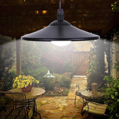 Solar Powered Outdoor Hanging Shed Light Pendant Lamp No Wiring Required Auto Light Control Rechargeable 3.2