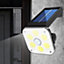 Solar Powered Outdoor Motion Sensor Light - 120 Lumen Wall or Fence Mounted LED Lighting with Adjustable Bracket & 3 Light Modes