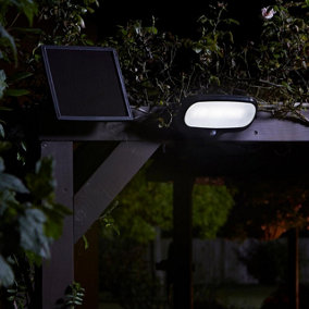 Solar Powered PIR Motion Sensor Security Floodlight - 500 Lumen Outdoor Garden Wall Light with 8m Detection - H12.5 x W26.5cm