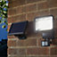 Solar Powered Security Floodlight - Outdoor Garden PIR Motion Sensor LED Wall Light - 1000 Lumen, Measures H13.5 x W23.5 x D12.5cm