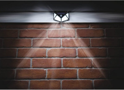 Solar Powered Sensor Security Light - 1000 Lumen Waterproof Outdoor Garden Wall Light - Measures 9.5 x 13 x 5cm