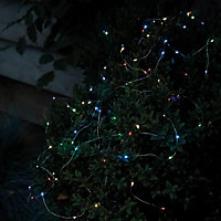 Solar Powered Sevilla Multicoloured LED String Lights - Weatherproof Outdoor Garden Fairy Lighting with 100 RGB LEDs - L10m