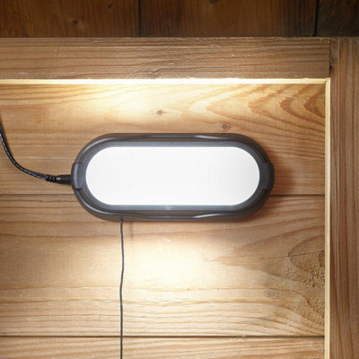 Solar Powered Shed Light - 50 Lumen Super-Bright White LED Lighting with Pull Cord Switch - Measures H7 x W16 x D4cm