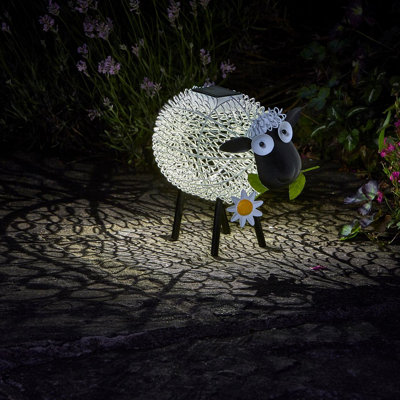 Solar Powered Silhouette Dolly Sheep - Outdoor Garden Handmade Ornament ...
