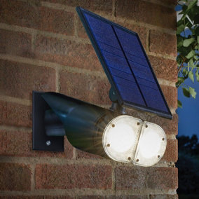 Solar Powered Ultima PIR Motion Sensor Spotlight - 1000 Lumen Weatherproof Outdoor Garden Wall or Ground Mounted LED Light