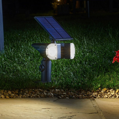 Solar Powered Ultima PIR Motion Sensor Spotlight - 1000 Lumen Weatherproof Outdoor Garden Wall or Ground Mounted LED Light