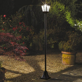Solar Powered Victorian Style Lamp Post - 100 Lumen LED Outdoor Garden Light with 365 Day Illumination - H170 x 18cm Diameter