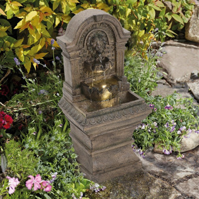 Solar Powered Water Fountain Garden Decor with Warm Light