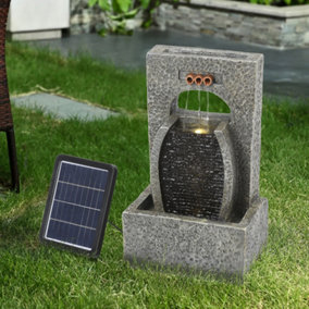 Solar-Powered Water Fountain Garden Decor