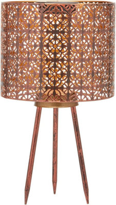 Solar Powered Waterproof Metal LED lamp Garden Table top lamp