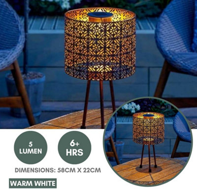 Solar Powered Waterproof Metal LED lamp Garden Table top lamp