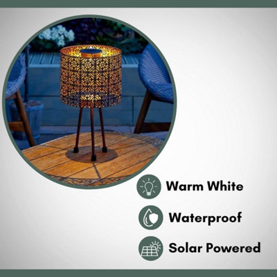 Solar Powered Waterproof Metal LED lamp Garden Table top lamp - 4