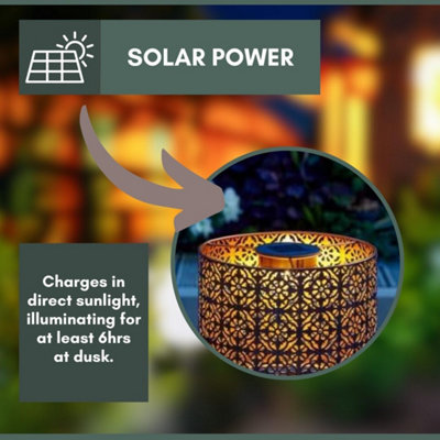 Solar Powered Waterproof Metal LED lamp Garden Table top lamp - 5