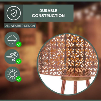 Solar Powered Waterproof Metal LED lamp Garden Table top lamp - 6