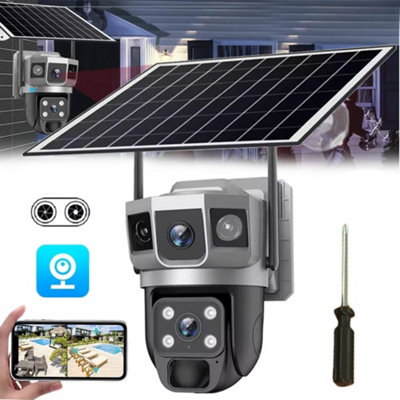 Solar Powered Wireless Security Camera 360 PTZ WiFi IP Solar Energy ...