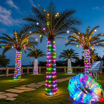 Solar String Lights Outdoor Waterproof LED Strip Rope Tube Lamp