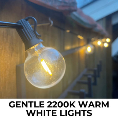 Solar String Lights - Warm 2200K LED Bulbs, Remote Control - 30 Meters Long