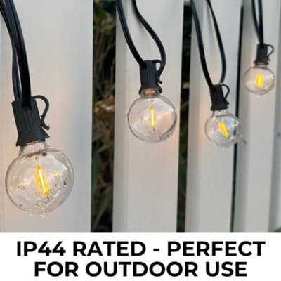 Solar String Lights - Warm 2200K LED Bulbs, Remote Control - 30 Meters Long