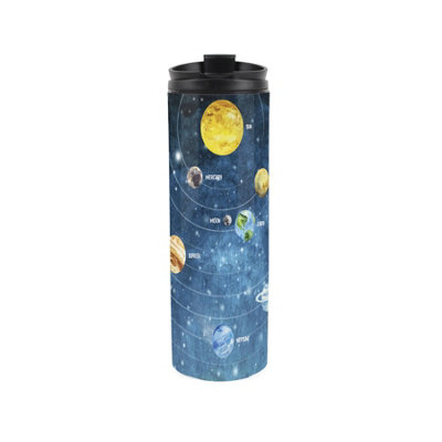 Solar System Travel Mug - Space Planets Stars Reusable Stainless Steel ...