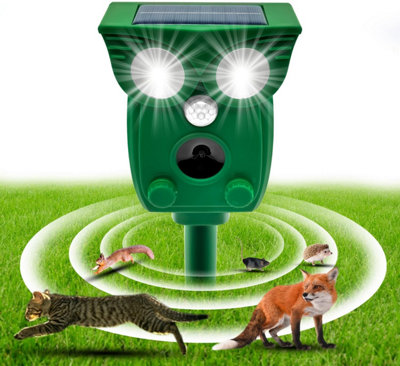 Solar Ultrasonic Cat Repellent, Upgraded Fox Repeller, Repels Rabbits ...