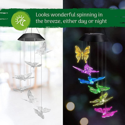 Solar Wind Chimes, Perfect Windchimes For Gardens, Both for Indoor and Outdoor (Butterfly)