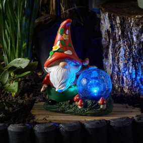 Solar Wizard Garden Ornament with Colour Changing LED's