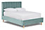 Solara Vertical Paneled Fabric Bed Base Only 4FT Small Double- Verlour Sky Blue