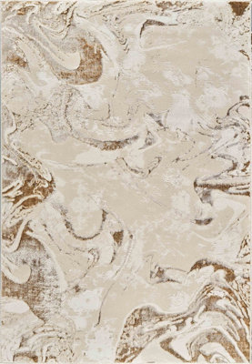 Solarius Modern Living Room Rug - Abstract Area Rugs Beige Beige 120x170 cm