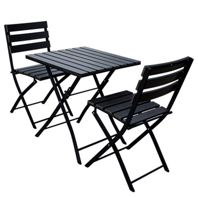 Solback Black Outdoor Bistro Set