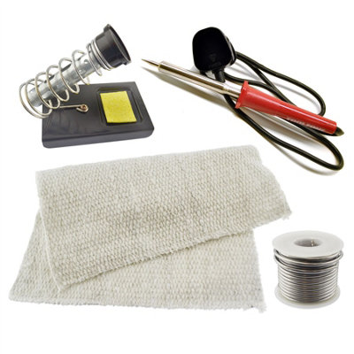 Soldering Iron Kit Electric Solder Stand Base Flux Wire Protective Mat