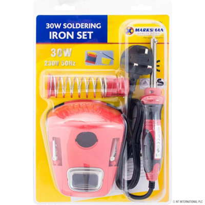 Soldering Iron Kit Set Wire Pump Sponge Stand  240V Watt 1.3M Cable 30W