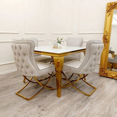 Sole Crossed Legged Dining Chairs (4 Dining Chairs)