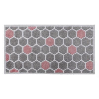 SOLEMATE Hand Carved Honeycomb Door Mat, 57 X 100 cm