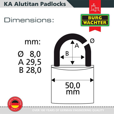 Solid Aluminium Keyed alike 50mm Padlock (5 in a box) - 4