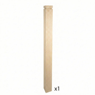 Solid Ash Chelsea Complete Square Newel Post 90mm x 90mm x 1500mm UK ...