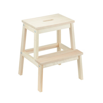 Wooden 2 step stool store for adults